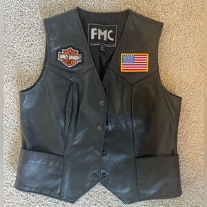 Harley-Davidson Black Leather Motorcycle Vest